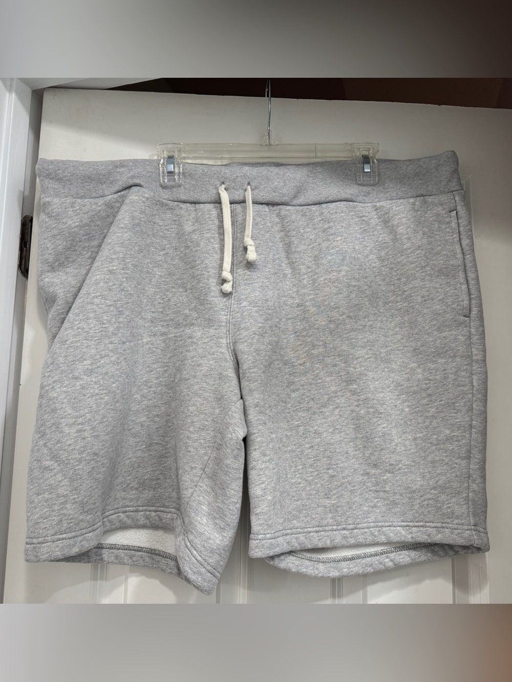Lands' End Men's Light Gray Fleece Drawstring Shorts